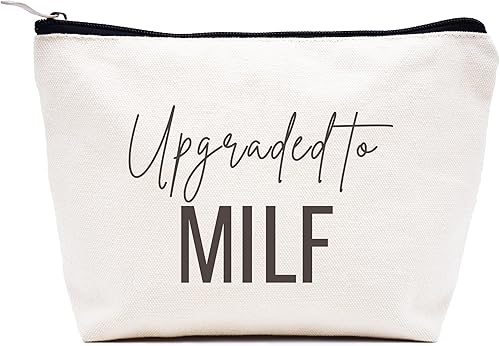 Miniatura 162 de LIBIHUA Bolsa de maquillaje para mujer, bolsa de cosméticos regalos para ella, bolsa de viaje femenina, Beige natural, 283-a mi increíble tía futura