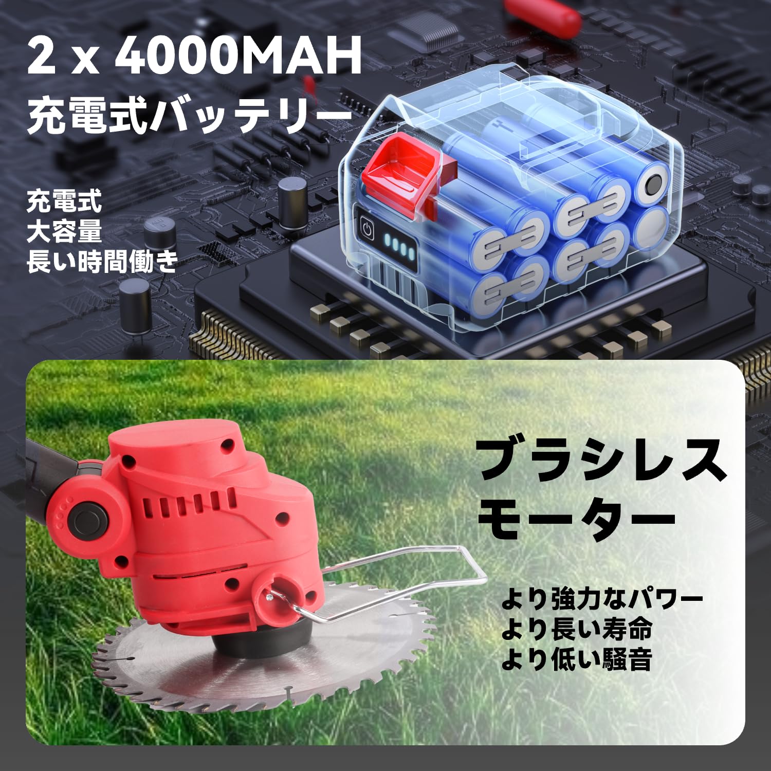 Amazon.co.jp: 【独占スタイル】ONEVAN 草刈り機 充電式 草刈機 電動
