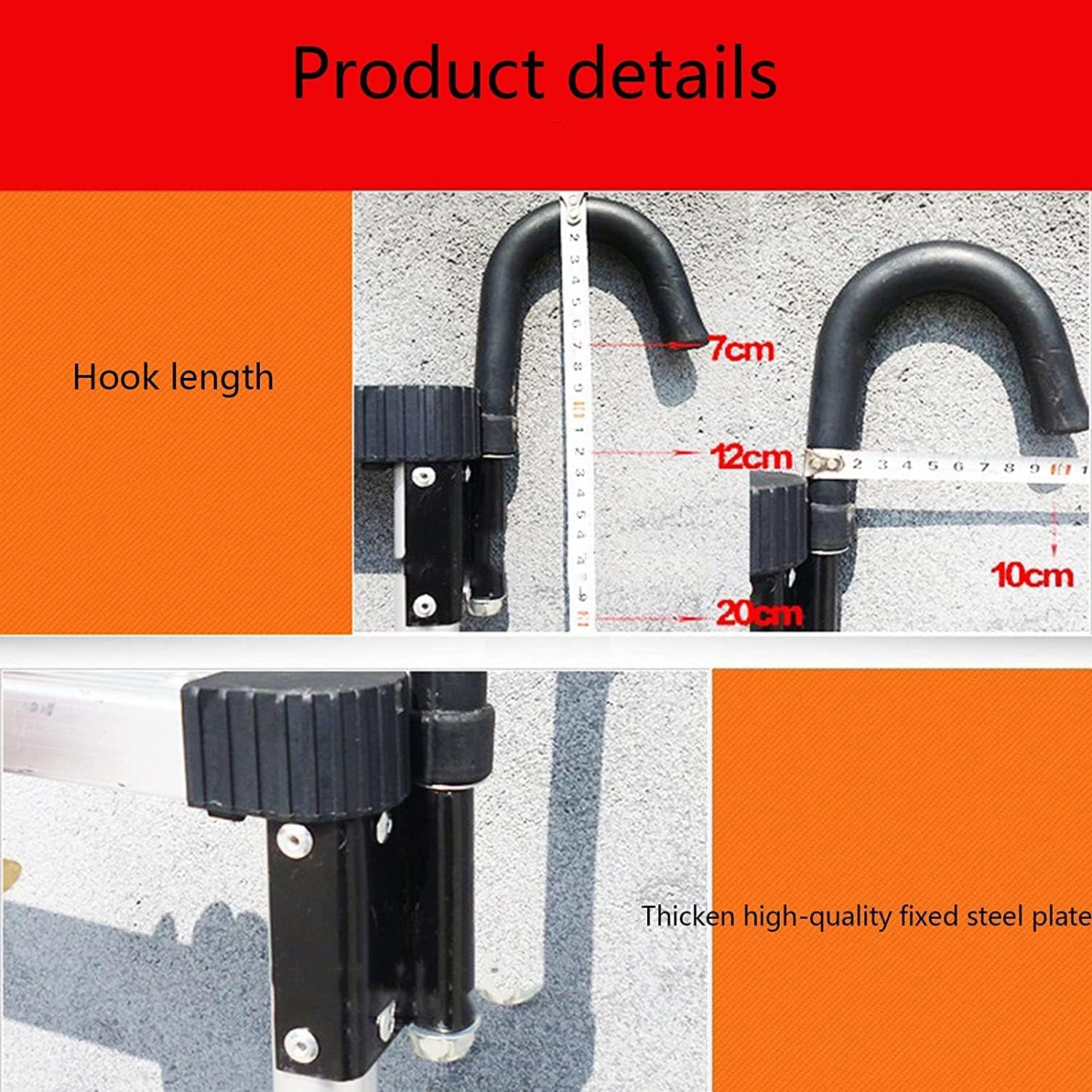 Home Roof Maintenance Telescoping Ladder with Hooks, Boat Rv Camper Collapsible Retractable Ladder, Portable Tallest Telescopic Extension Ladder, Aluminium