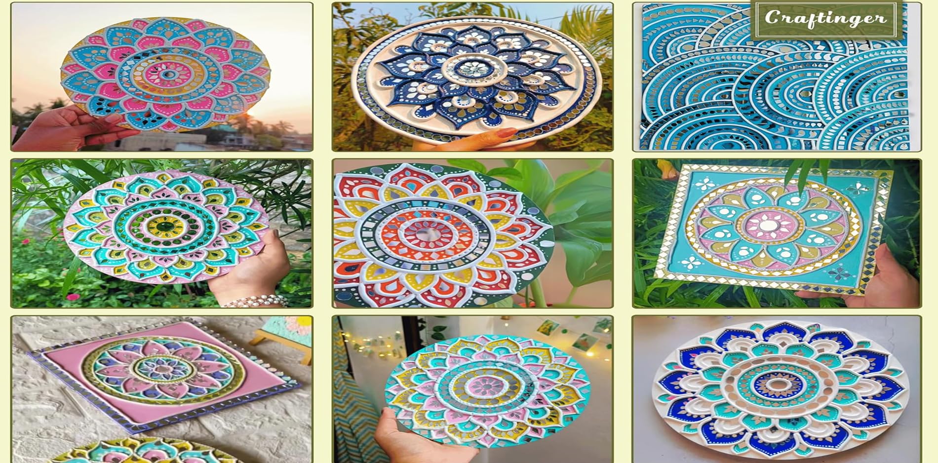 Complete Lippan Art Material DIY kit includes color MDF Board different 4