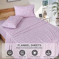 Vista 106 de RUVANTI Flannel Sheets Twin Size - 100% Cotton Double Brushed Twin Sheets Set, Deep Pockets 16 Inches, All Seasons Breathable & Extra Soft Bed Bali