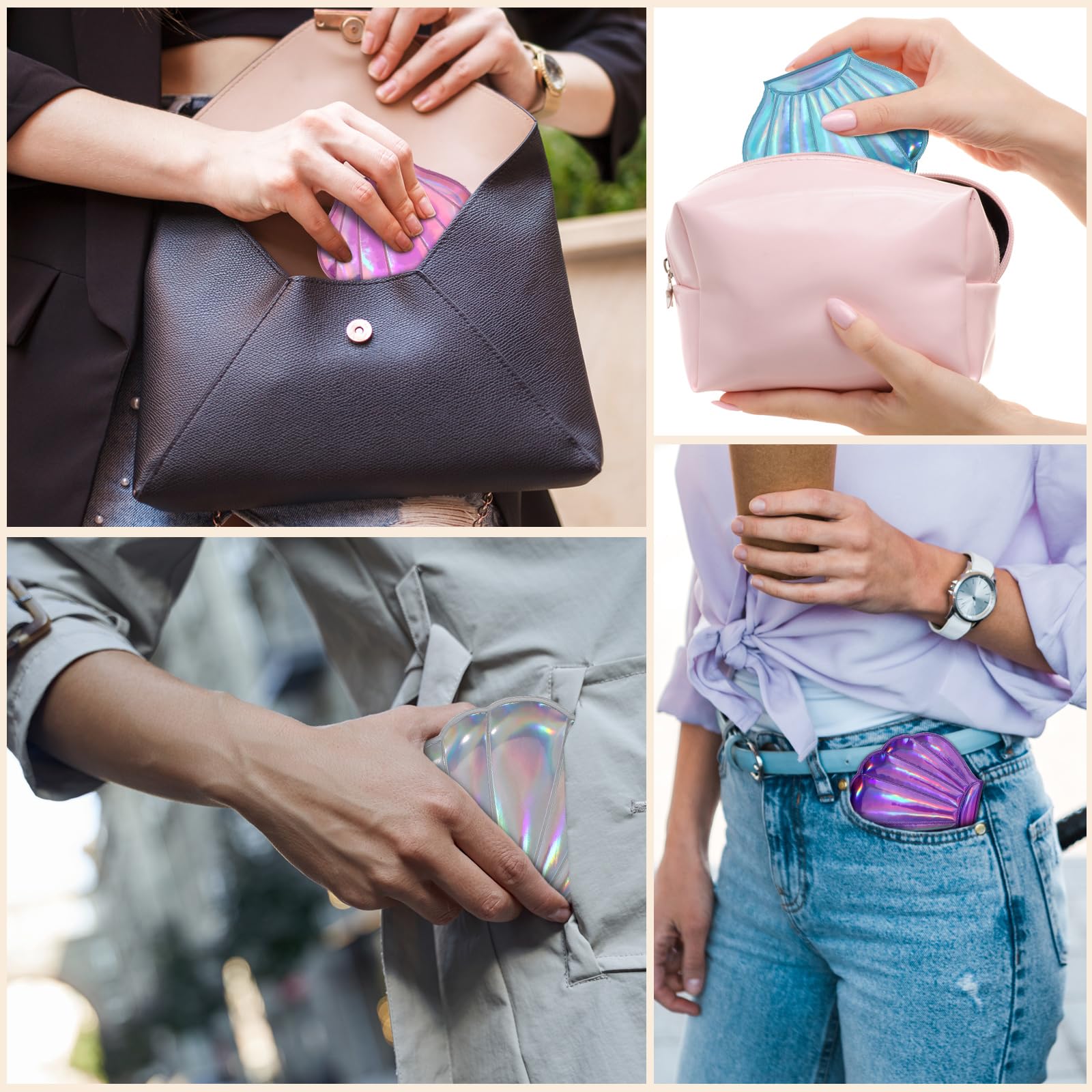 大人気 貝殻装飾ハンドミラーセット 思わず人に自慢したくなる螺鈿細工の