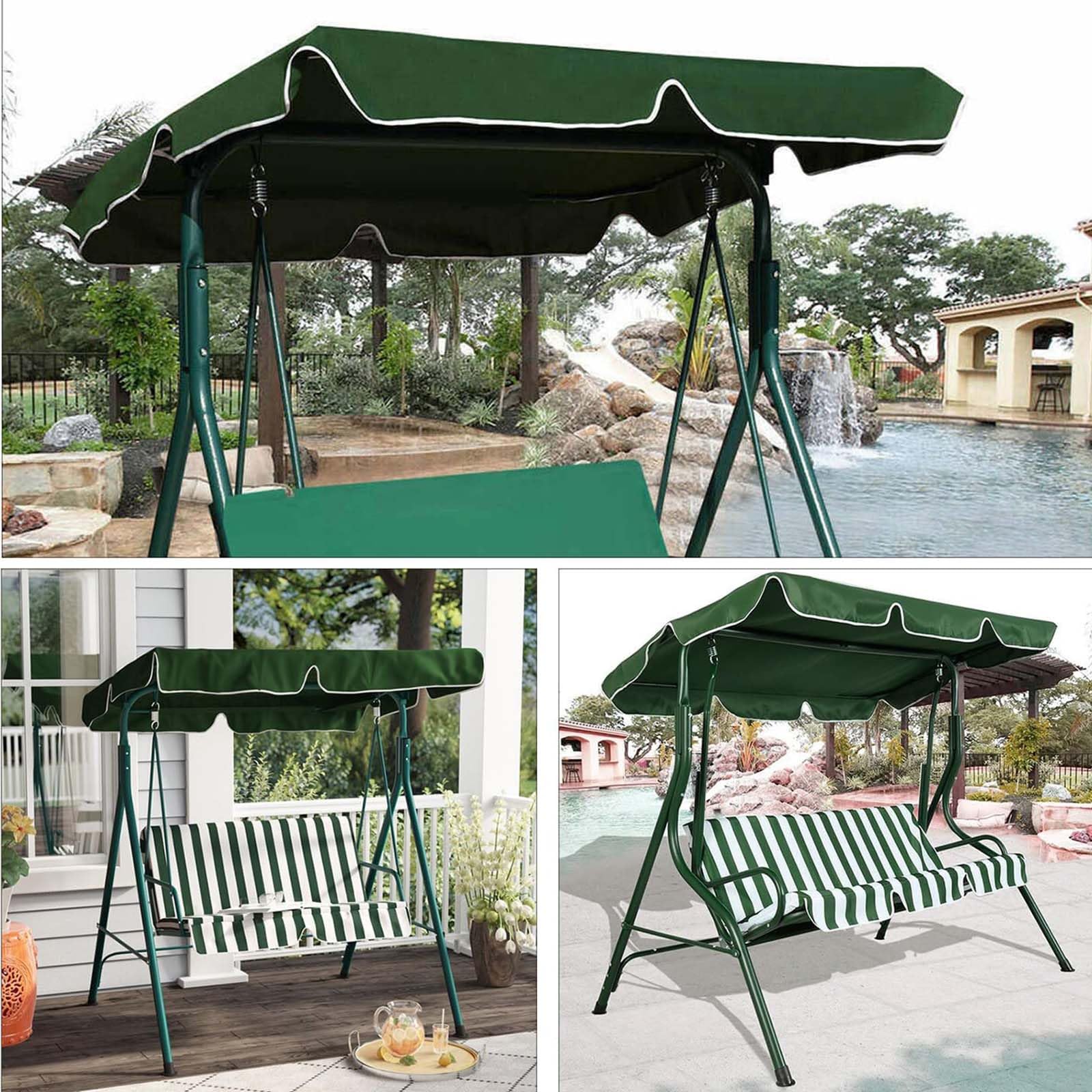 Générique Toit de Rechange pour Balancelle de Jardin Toit de Rechange pour Balancelle Extérieur Anti-UV Imperméable Toit de Remplacement pour Balançoire JardinTerrasse Balcon