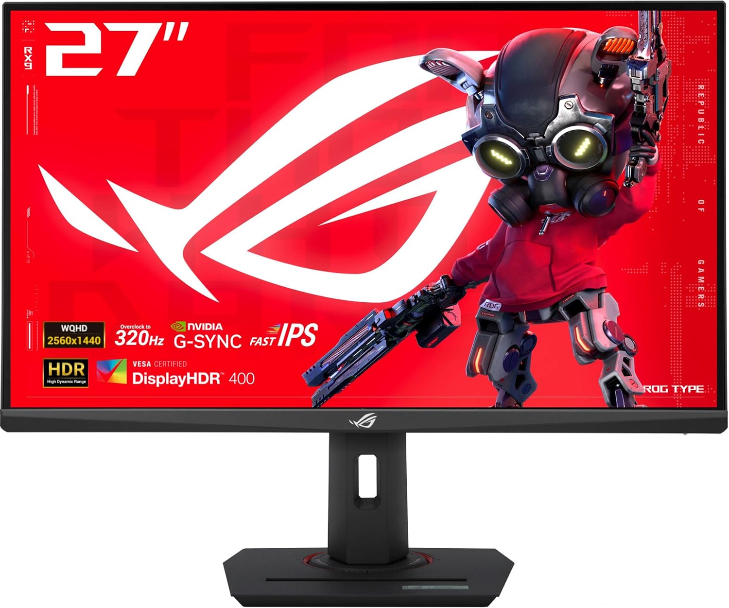ASUS ROG Strix 27” 1440P USB-C HDR Gaming Monitor (XG27ACMS) – QHD (2560 x 1440), 320Hz, 0.3ms, Fast IPS, Extreme Low Motion Blur Sync, G-SYNC Compatible, DisplayWidget, Tripod Socket, 3 yr Warranty