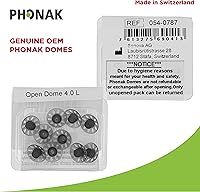 Vista 3 de Phonak Open 4.0 Dome Large (0.43 inch=11mm) 10 Domes, Genuine OEM Switzerland Replacement by Sonova, Hearing Aid Domes for Phonak Audeo Marvel