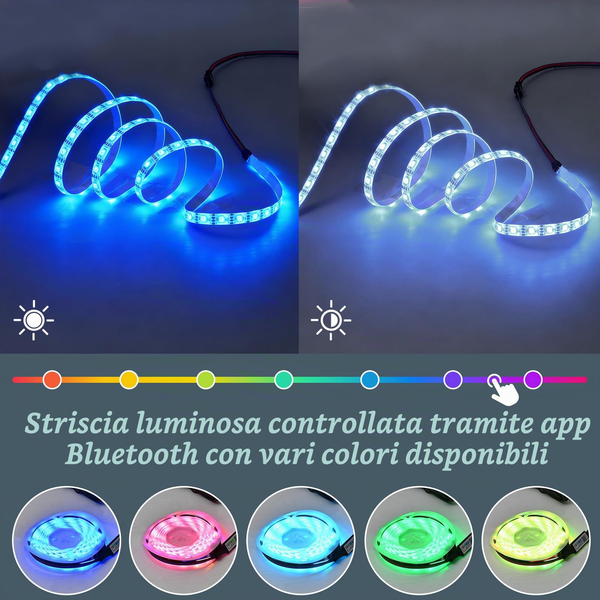 Vetrina da soggiorno 70 x 40 x 173 cm, vetrina con 2 ante in acrilico, vetrina lucida con striscia luminosa a LED, armadio portante in vetro temperato, soggiorno, ampio armadio alto, MDF, bianco