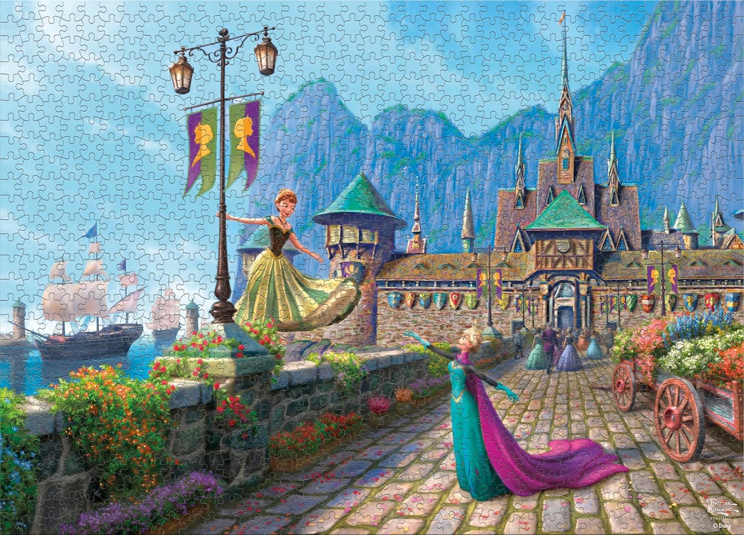 Ceaco - Thomas Kinkade - Disney - Frozen Celebration in Arendalle