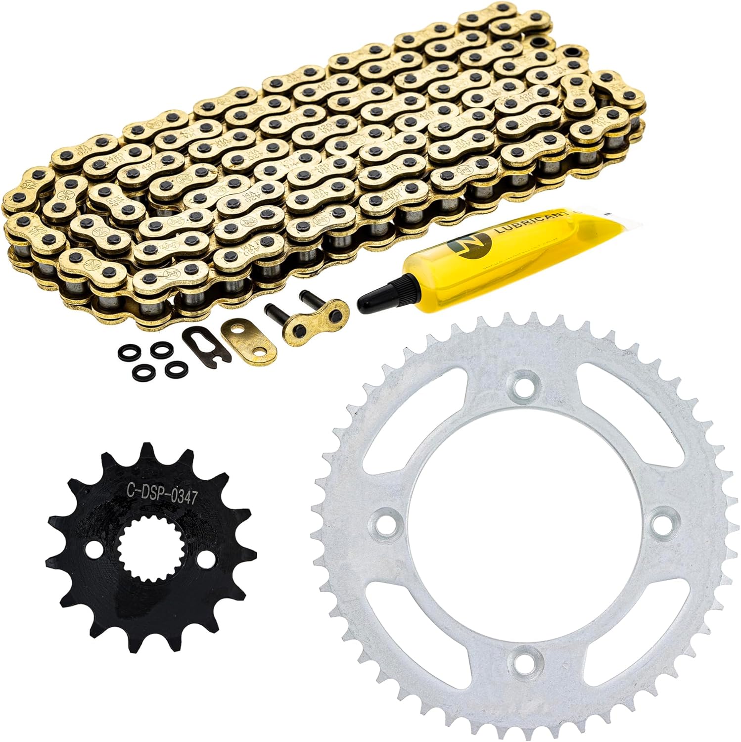 NICHE Drive Sprocket Chain Combo for Honda CRF150R Front 15 Rear 49 Tooth 420 X-Ring 120 Links