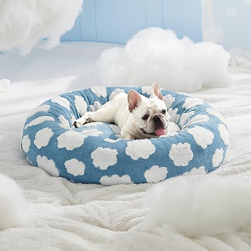 Miniatura 7 de Lesure Donut - Cama para perros pequeños, camas redondas para gatos de interior, camas relajantes para mascotas, lindas camas modernas con felpa