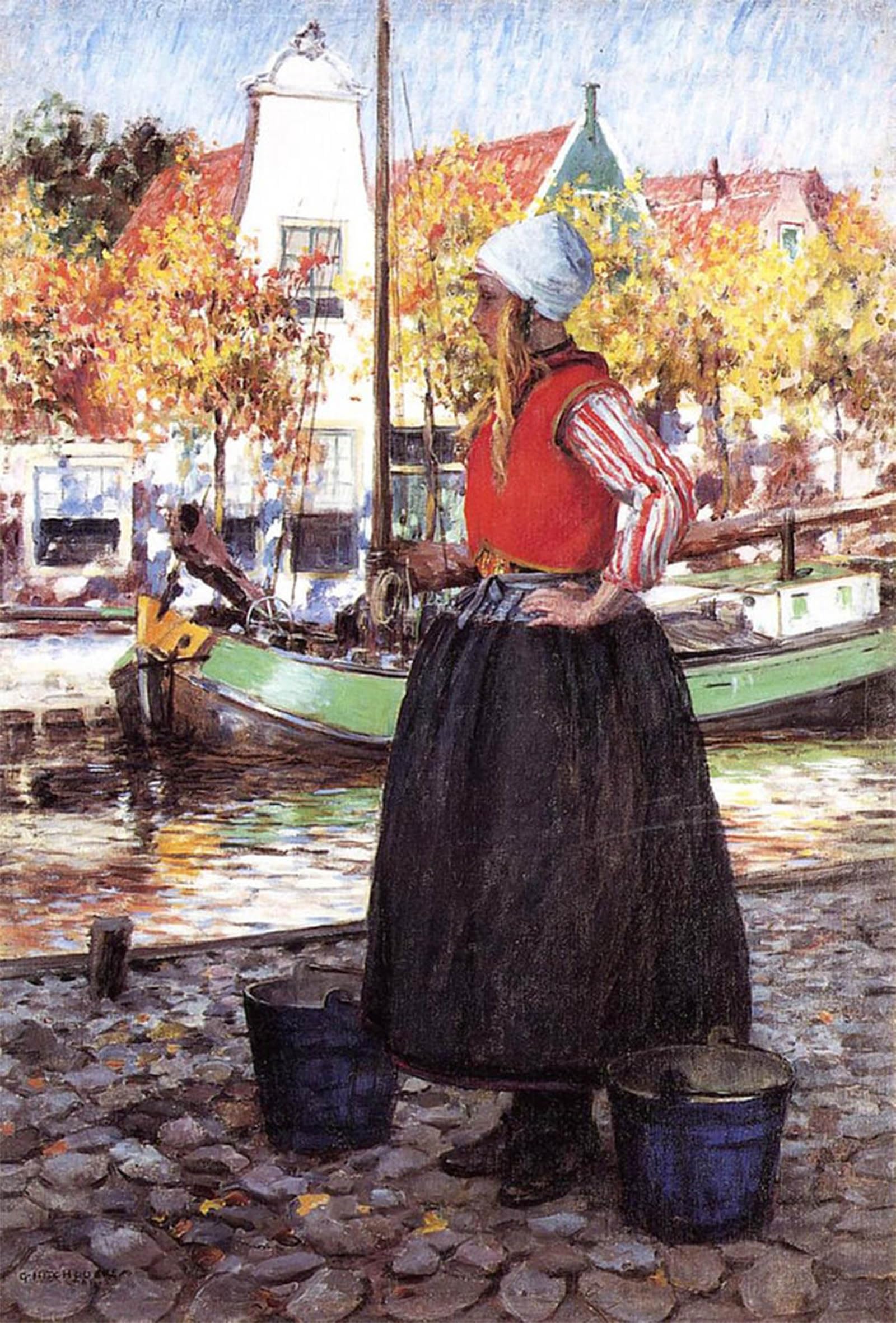 POSTERIIk Famous Animal Posters Vintage Picture a Dutch Girl by George Hitchcock Modern Wall Decor for Home Decor 60x90cm