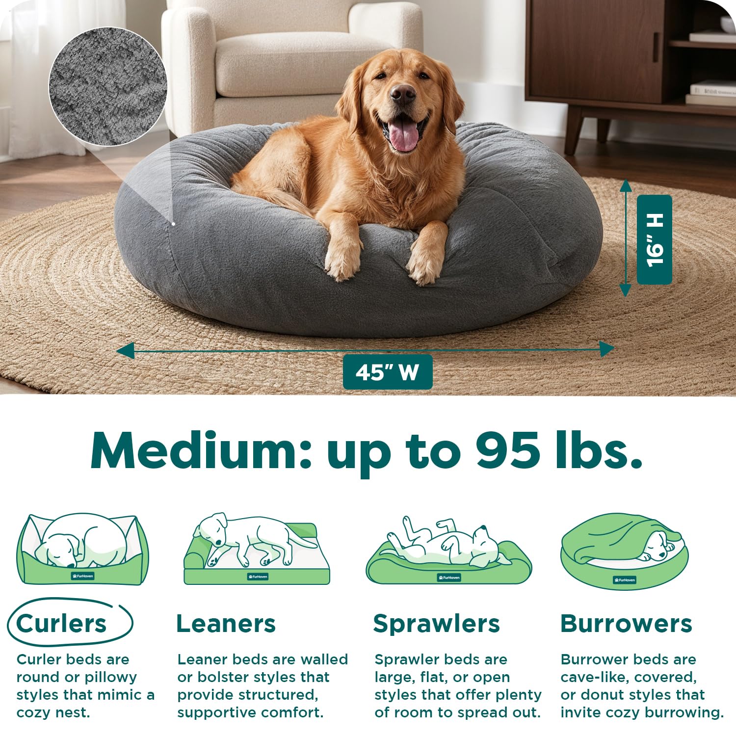 Amazon.com : Furhaven Soft & Cozy Dog Bed for Large Dogs