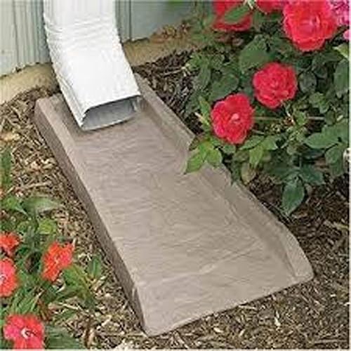 Miniatura 16 de Suncast Compuesto de poliéster fácil de usar, decorativo para exteriores, canaleta de lluvia Downspout, bloque de salpicaduras para desagües debajo