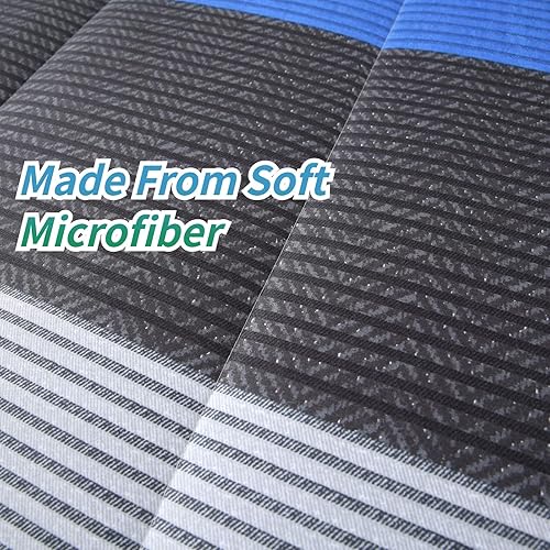 Miniatura 10 de PERFEMET Juego de edredón tamaño Queen, juego de edredón a rayas moradas para niñas, juegos de ropa de cama de rayas geométricas tamaño Queen, 3