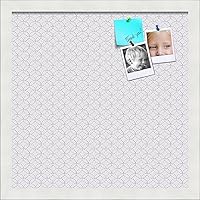 Vista 362 de PinPix Tablero de anuncios de corcho de 12 x 12 pulgadas. Este tablero decorativo enmarcado viene con diseño de círculos B W y un marco blanco