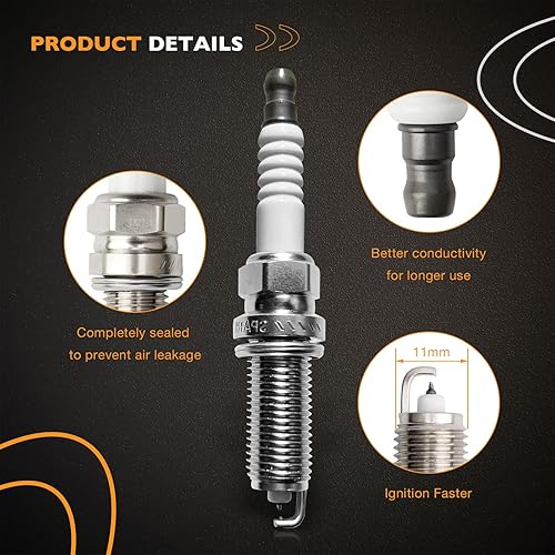 Miniatura 4 de Bobina de encendido UF550 y bujías compatibles con Infiniti FX35 G35 Q50 QX60 Nissan Murano Maxima Pathfinder Altima Quest 3.5L V6 y más reemplazos