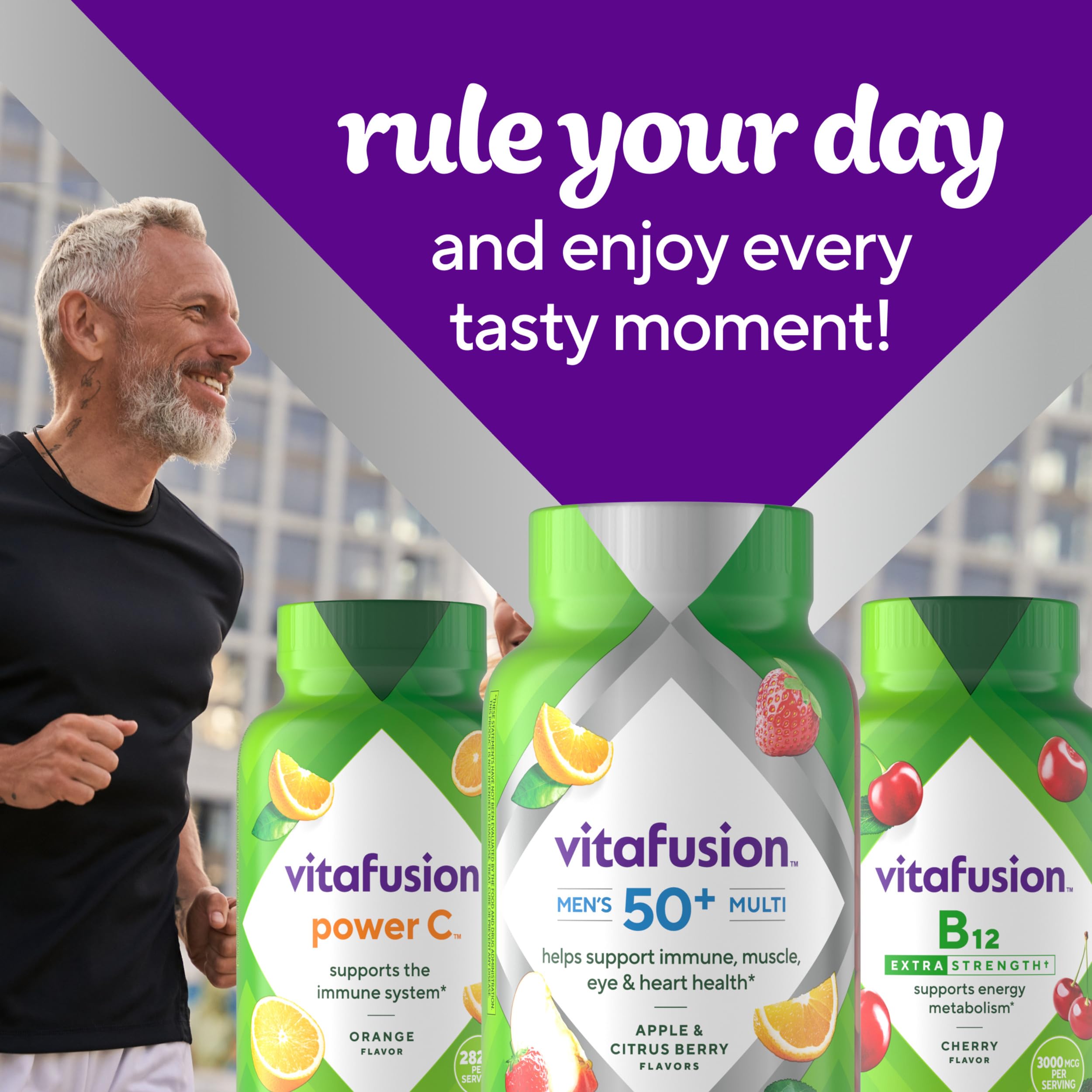 Vitafusion Men's 50+ Daily Multivitamin, Gummy Vitamins, 120 Ct