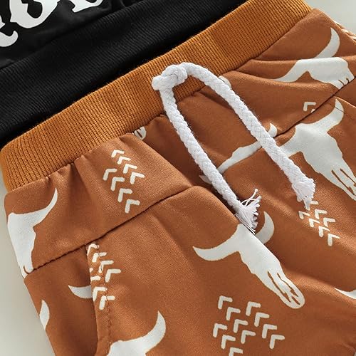 Miniatura 6 de Conjunto de ropa de bebé occidental para bebé sudadera con estampado de vaca conjunto de 2 piezas ropa de otoño e invierno