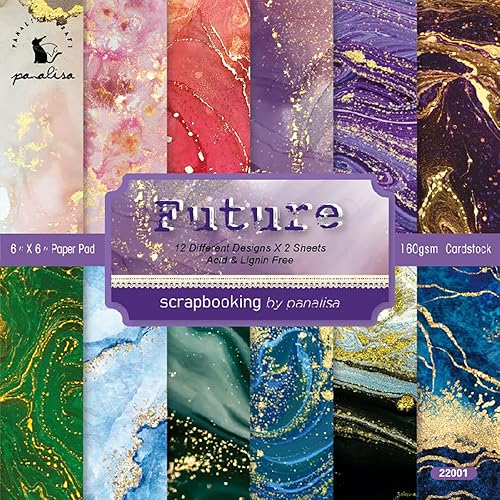 YASMEN Bloc de papel artístico para álbum de recortes, 6 x 6 pulgadas, patrón de mármol, papel de cartulina de decoupage, papel de manualidades para