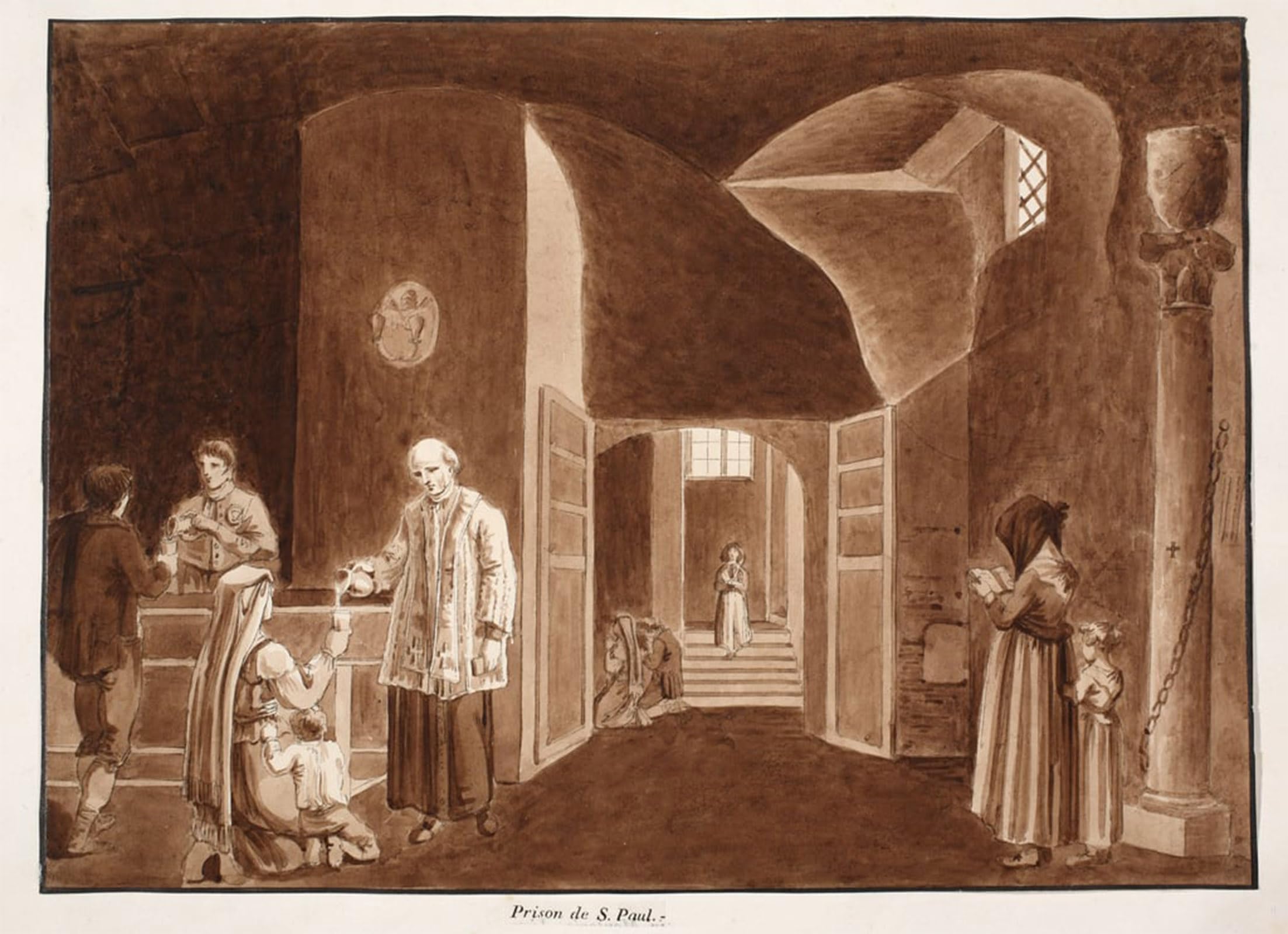 ARTXLXXBN Famous Art Print Poster Vintage Wall Art the Prison of St Paul by Agostino Tofanelli Canvas Art Poster for Home Decor 60x90cm