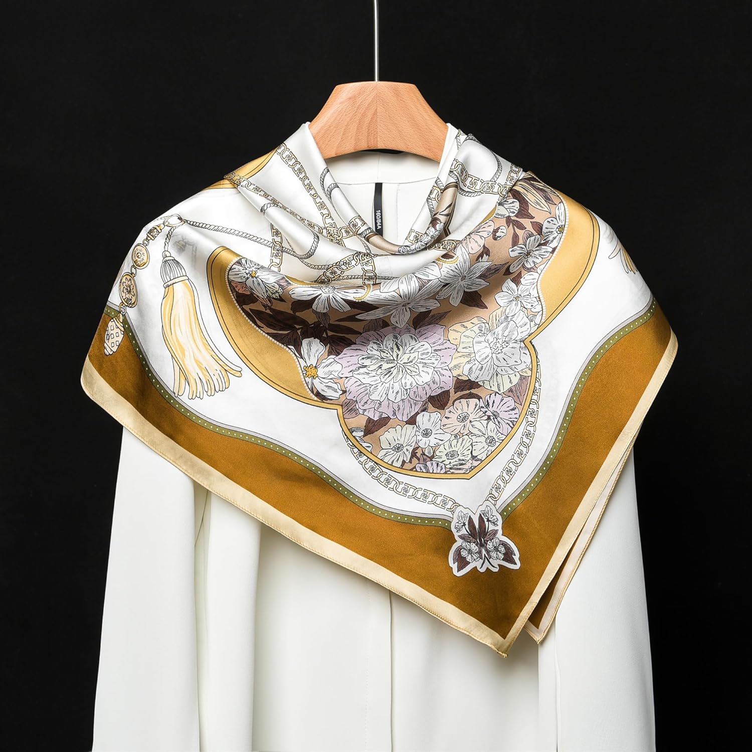 100% Pure Mulberry Silk Scarf 35" Large Square Lightweight Headscarf –Women’s Hair Wraps The shawl-With Gift Packed - Image 7