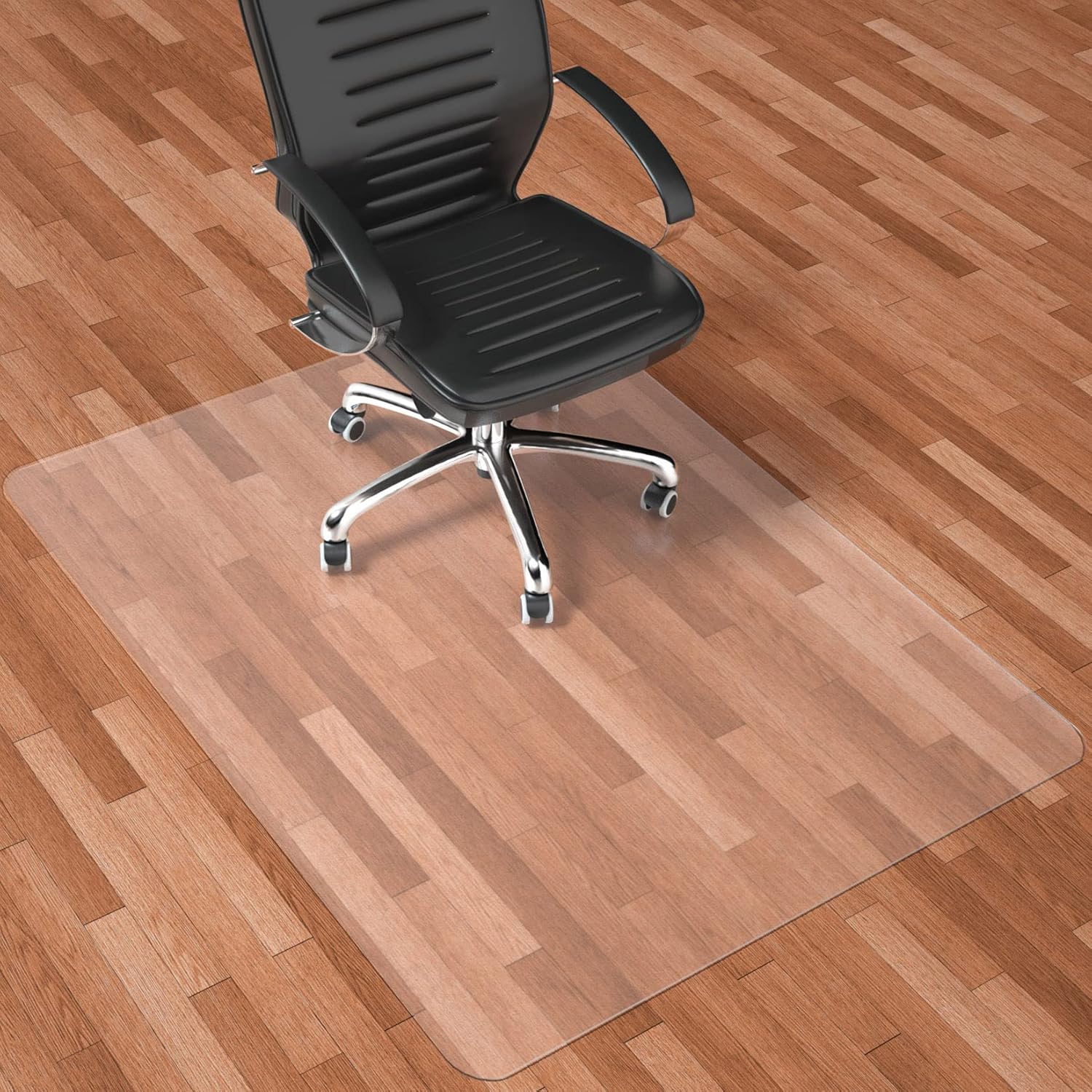 Naturehydro Office Chair Mat for Hardwood Floor, 48" x 36" Transparent Floor Protector,Easy Glide Rolling Desk Chair Floor Mat, BPA and Phthalates Free (Rectangle)