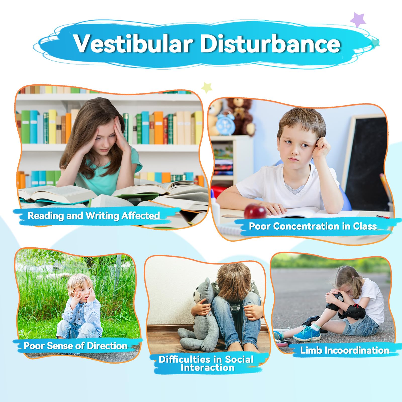 ITEFDTUTNE Sensory Swivel Chair for Autistic Kids - Sit and Swivel Chair for Kids, Toddler ADHD Training Body Coordination Autism Sensory Product, Blue