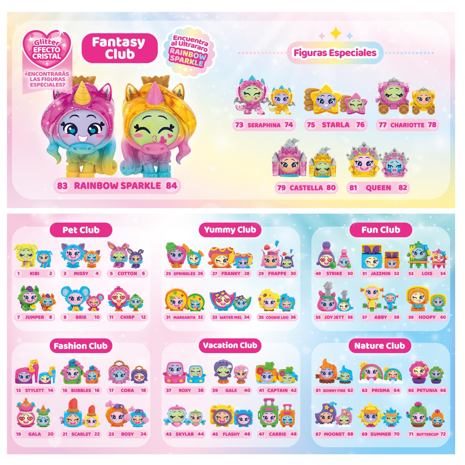 MOJIPOPS Rainbow Series – One Pack. Caja con 24 sobres con figuras coleccionables. Cada sobre Contiene 1 Mojipop sorpresa y 1 Checklist