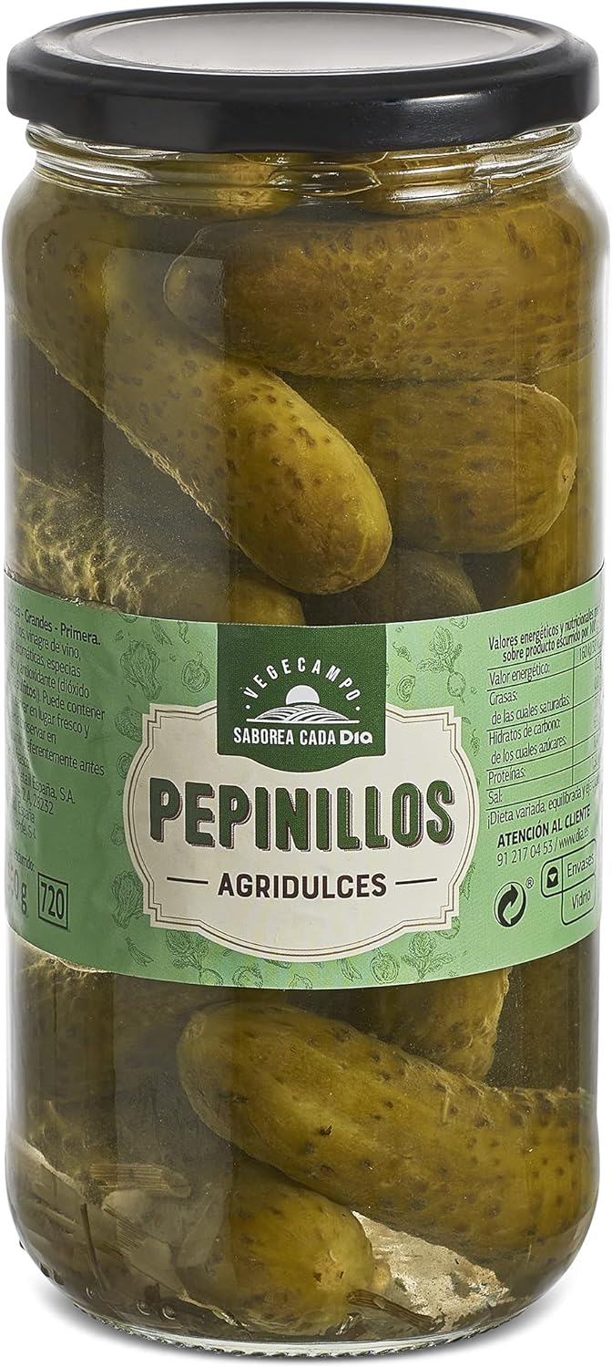 DIA VEGECAMPO pepinillos agridulces frasco 360 gr