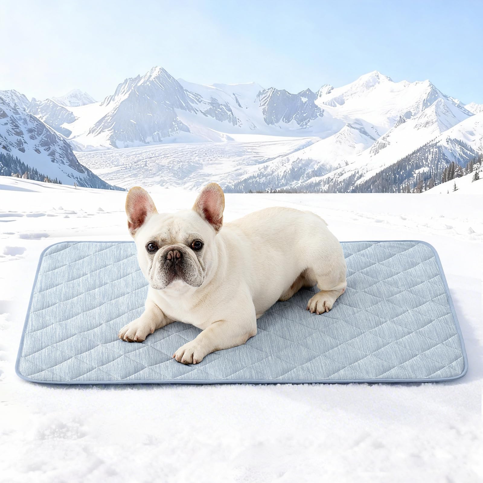 COZY KISS Dog Cooling Mat 32"x44" Q-Max>0.4, Waterproof Pet Cooling Pad, Leakproof & Non-Slip Dog Bed Cover, Washable Cooling Blanket for Medium Dogs, Crate, So