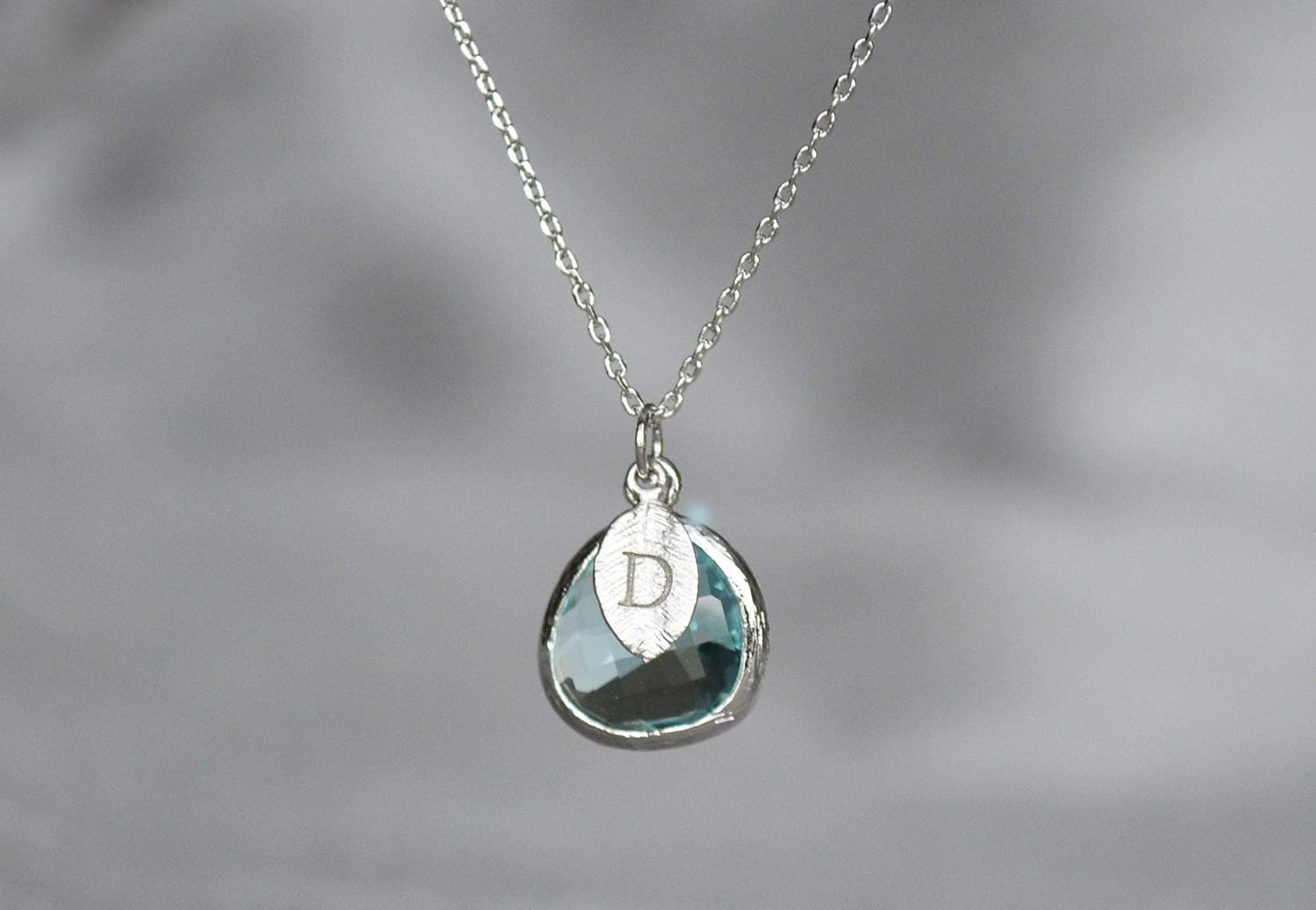 Susabella Aquamarine Necklace, March Birthstone Jewelry, Gold or Silver, Gift for Her, Birthday Present