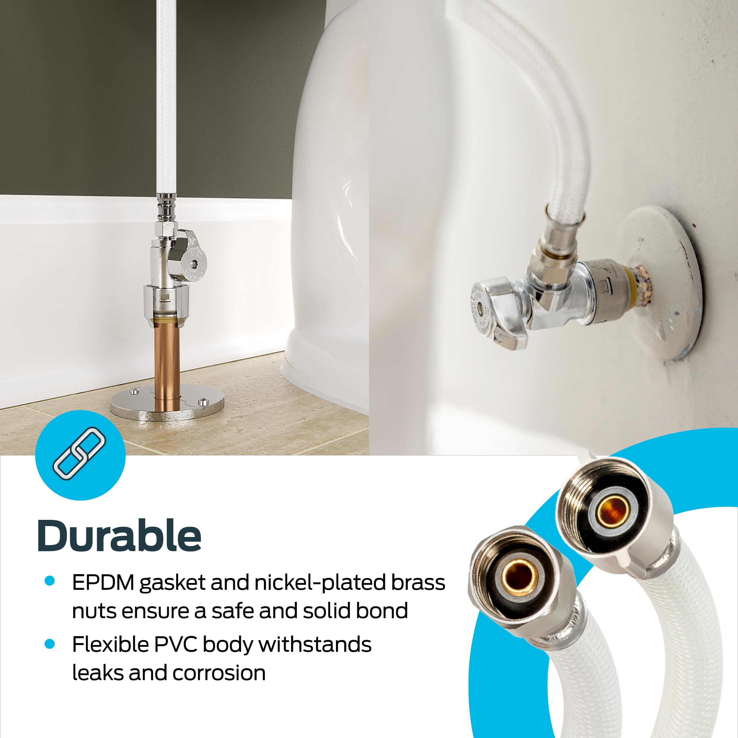 Amazon.com: Eastman 12 Inch Flexible Toilet Connector, 7/8