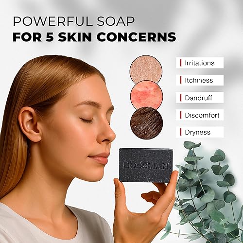 Miniatura 9 de Bossman - Paquete de 6 jabones en barra para hombre 4 en 1  Jabón orgánico natural para barba, champú, gel de baño, afeitado y jabón de baño