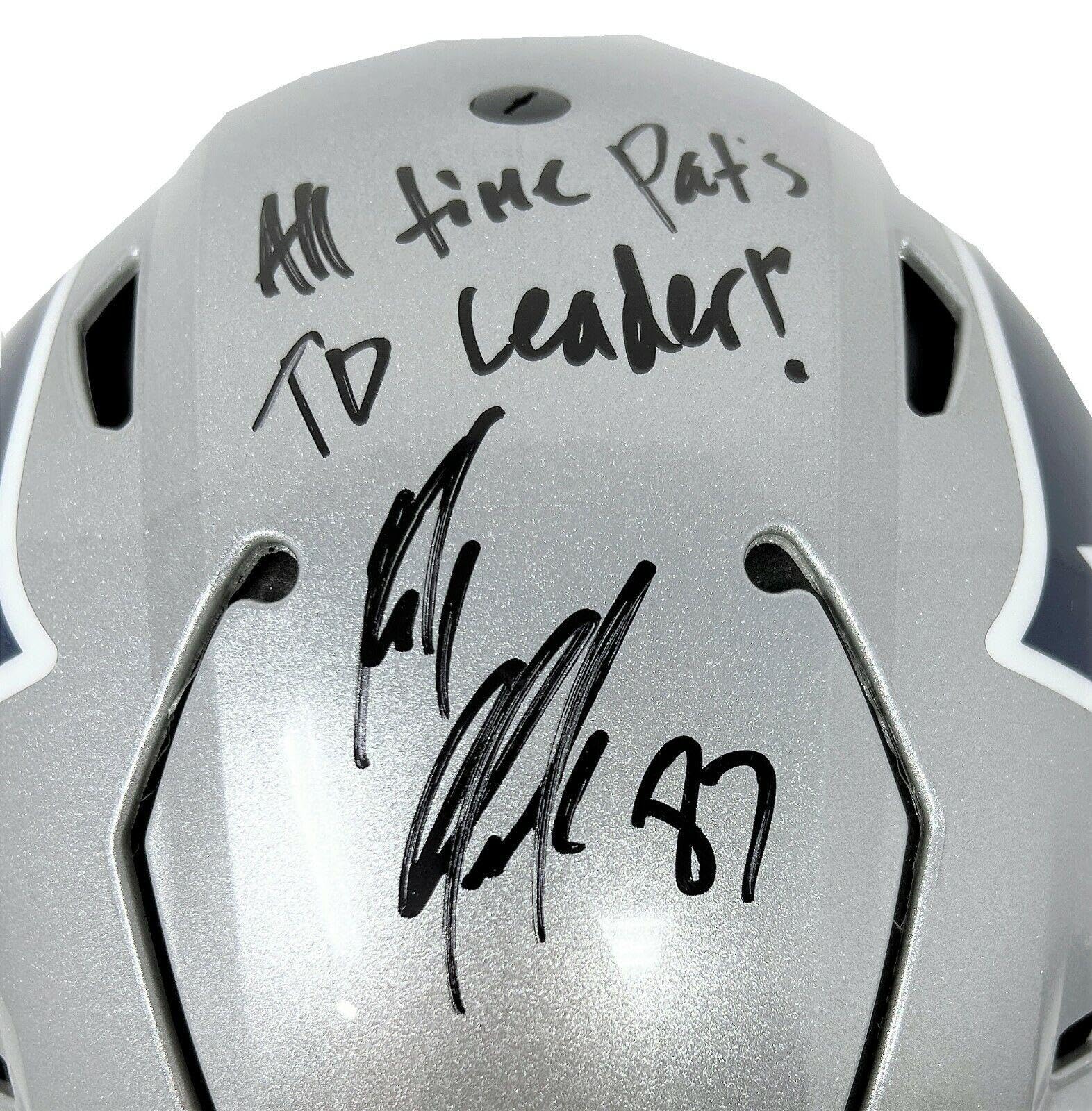 autographed football helmets revenue Rob Gronkowski Patriots Signed All Time Pats TD Leader Insc SpeedFlex Helmet JSA Voted Best Repack Brand Yorepek Backpack Travel | four piece set Options:HELMET CORSA R MAT BLK MS