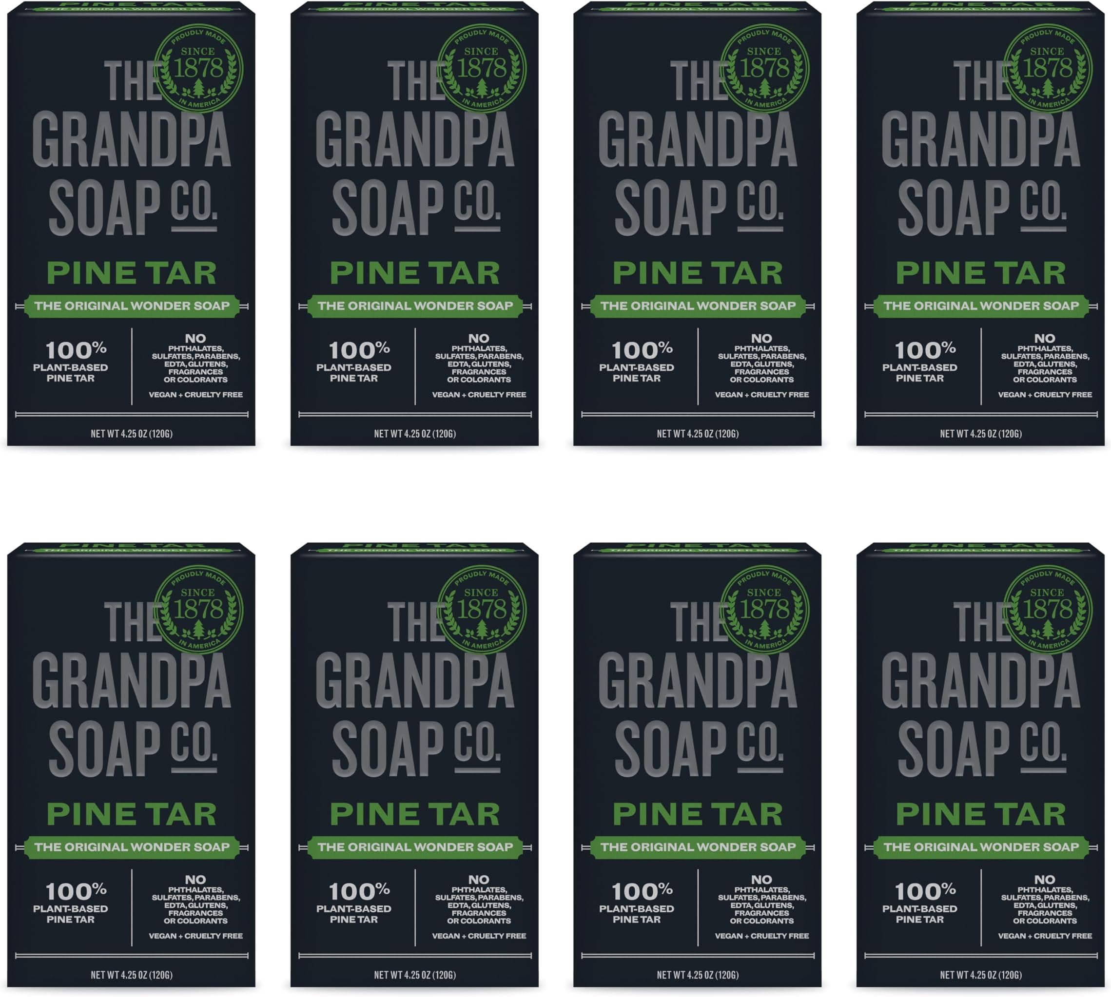 Grandpa's Soap Pine Tar 4.25 oz (8-Pack)
