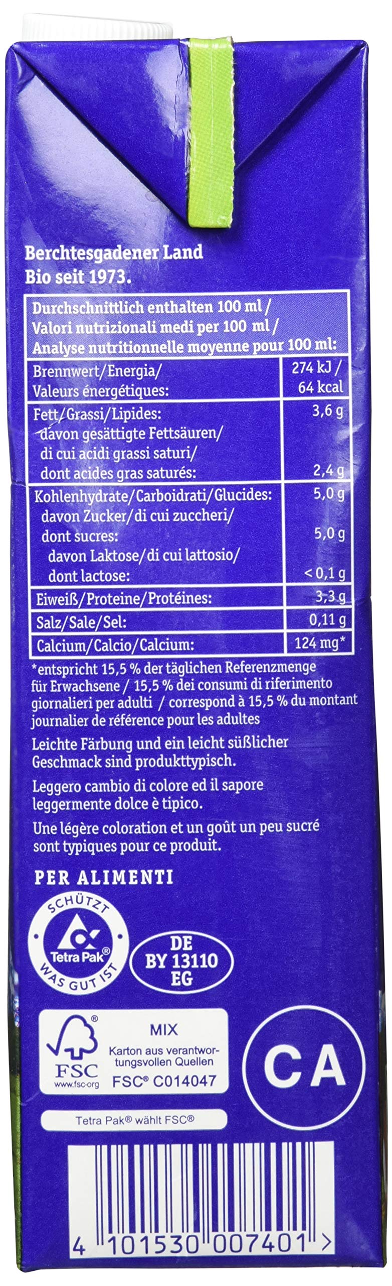 Berchtesgadener Land Lactosefreie H-Milch 3.5%, 12er Pack (12 x 1 l)
