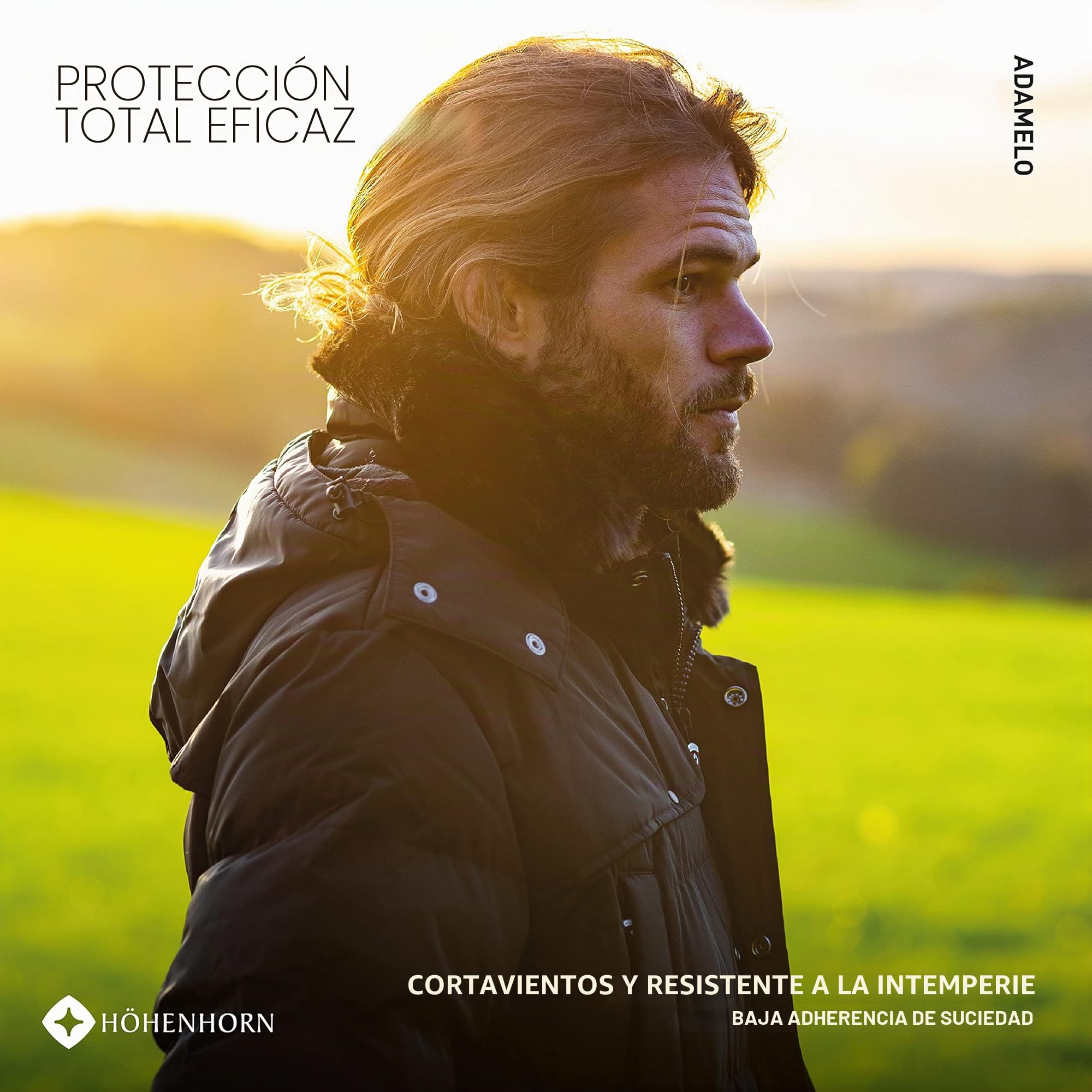 Höhenhorn Adamelo - Chaqueta acolchada para hombre con forro, chaqueta de invierno con cuello de piel sintética desmontable