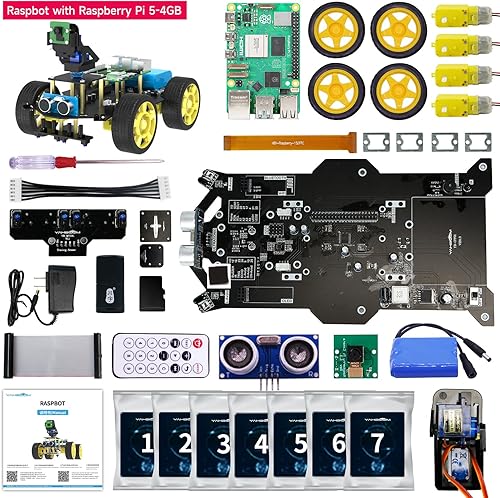Miniatura 9 de Yahboom Robot 4WD con Raspberry Pi 5, kit de auto con cámara sensor ultrasónico, etc., programación de pitones, kit robótico electrónico de IA para