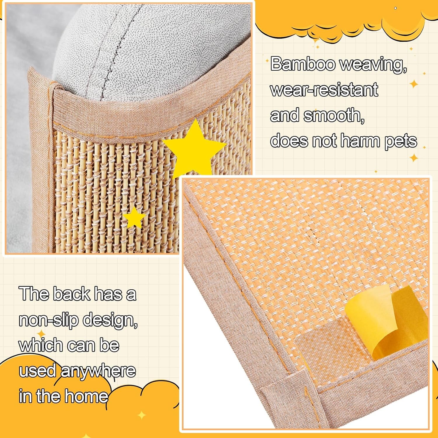 review 2 Pcs Cat Scratcher Cat Scratch Furniture Protector Cat Scratching Couch Protector for Cats Anti Slip Couch Cat Scratch Protector Cat Scratching Pads for Grinding Claws Protecting Furniture