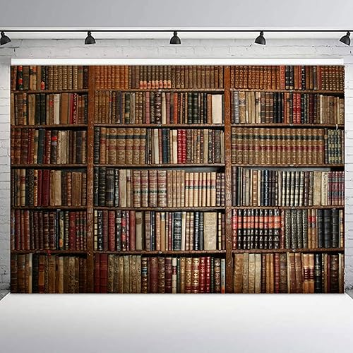 Miniatura 3 de Fondo de estantería vintage de 10 x 8 pies para fotografía, biblioteca, libro, fondo de fotos retro para oficina, conferencia, graduación, fiesta,
