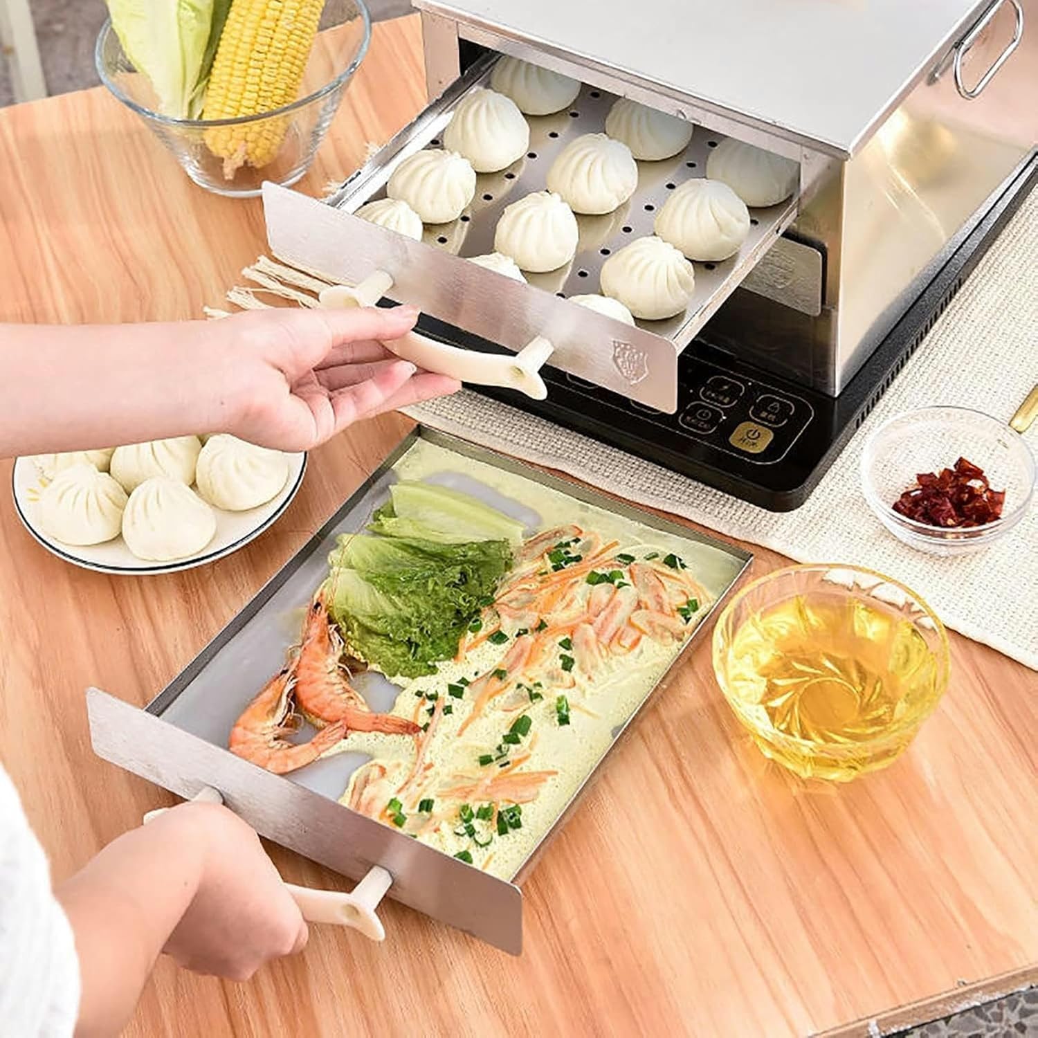 Cantonese Rice Noodles Roll Vaporizer, Stainless Steam -Proof of Stainless Steel Fringing Rice Rice Machine ~/