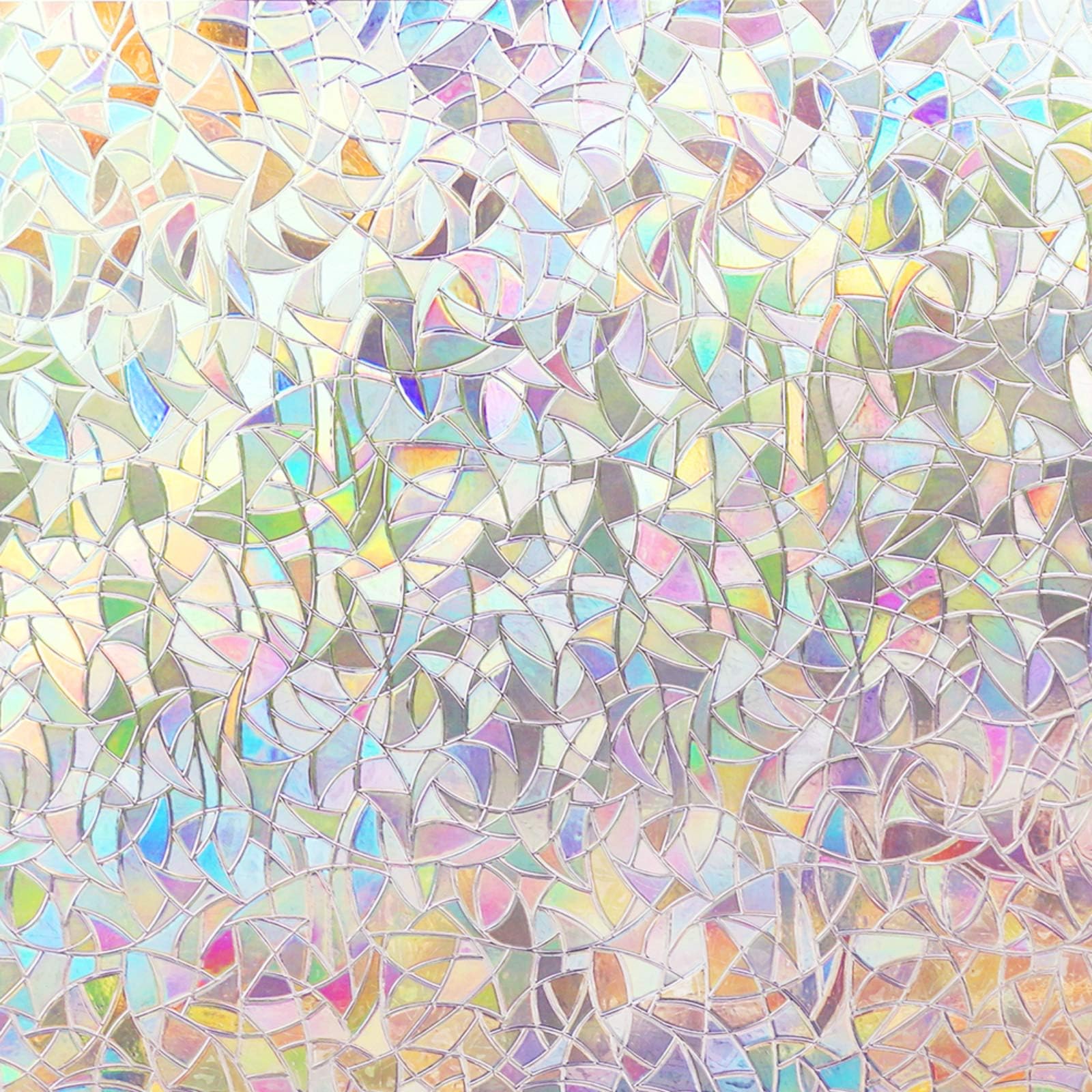 Volcanics Window Privacy Film Static Window Clings Vinyl 3D Window Decals Window Stickers Rainbow Window Film for Glass Door Heat Control Anti UV 17.5 x 157.4 Inches