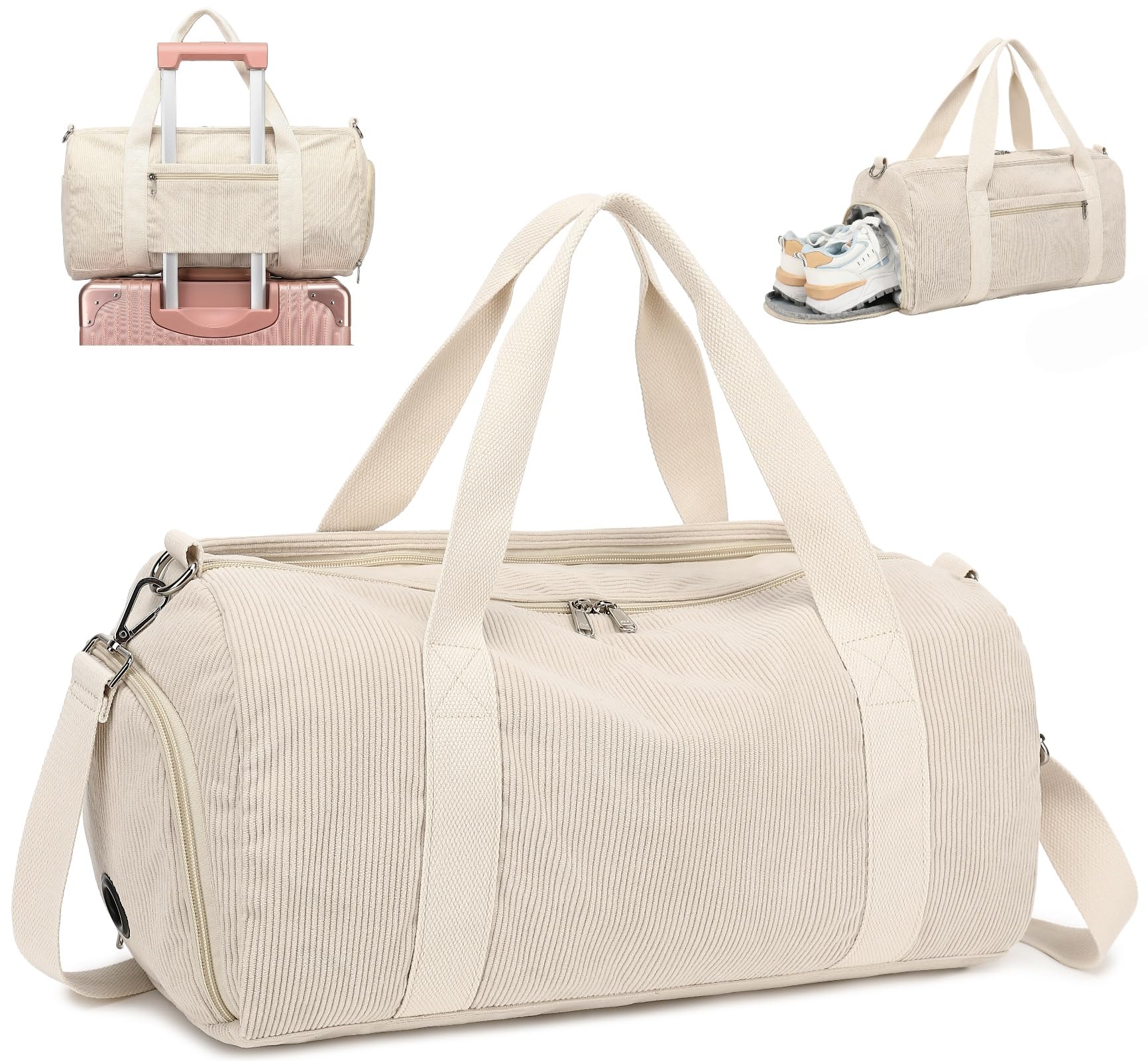 Reisetasche für Fitnessstudio, Sport, Damen, Mädchen, Workout, Reisetasche, Wochenendtasche, mit Schuhfach und Nassfach