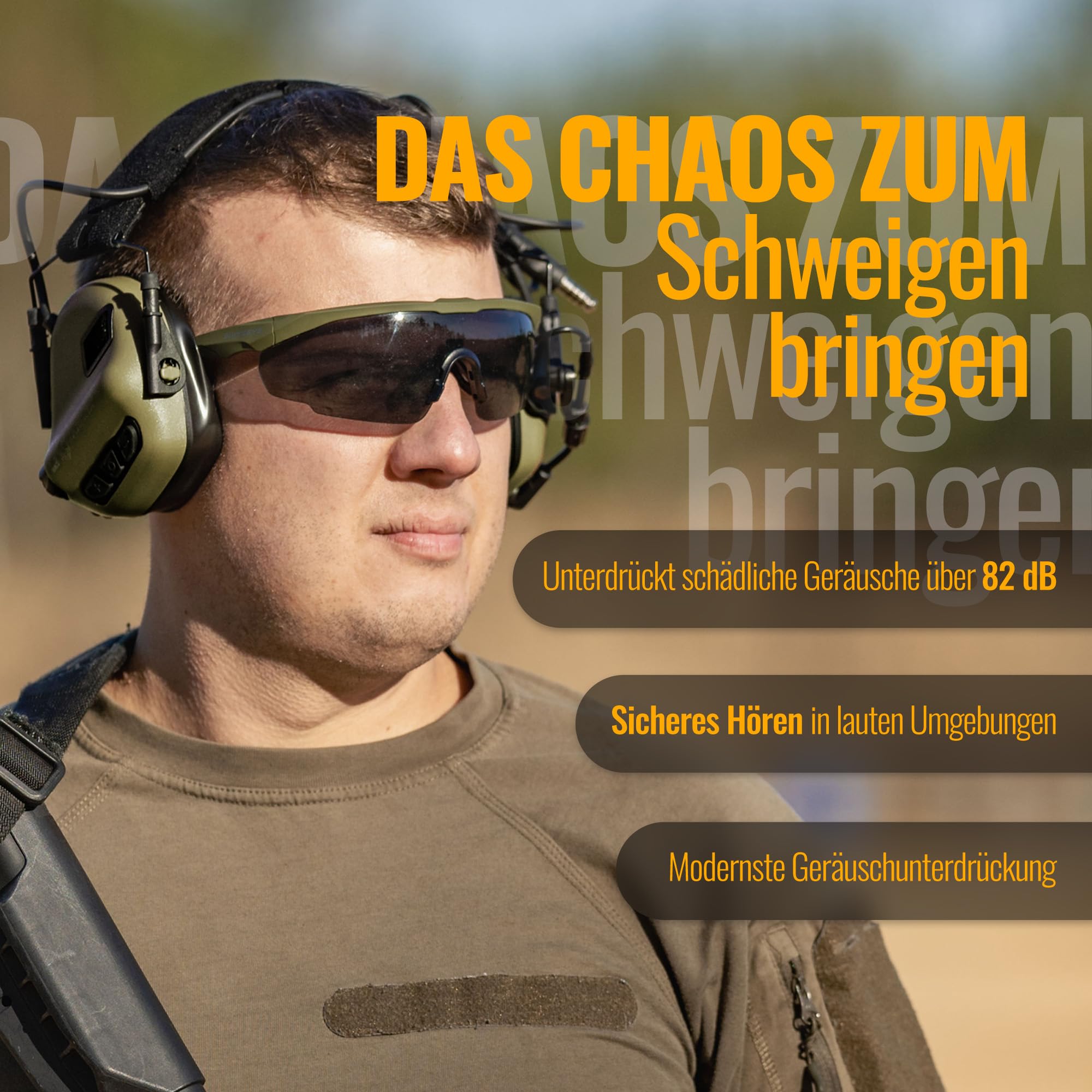 Earmor M32 Plus Elektronisches Helm-Headset – Gehörschutz mit Mikrofon & Klangeinstellung – IPX5 Wasserbeständig, Helmkompatibel für Outdoor-Aktivitäten (Grün)
