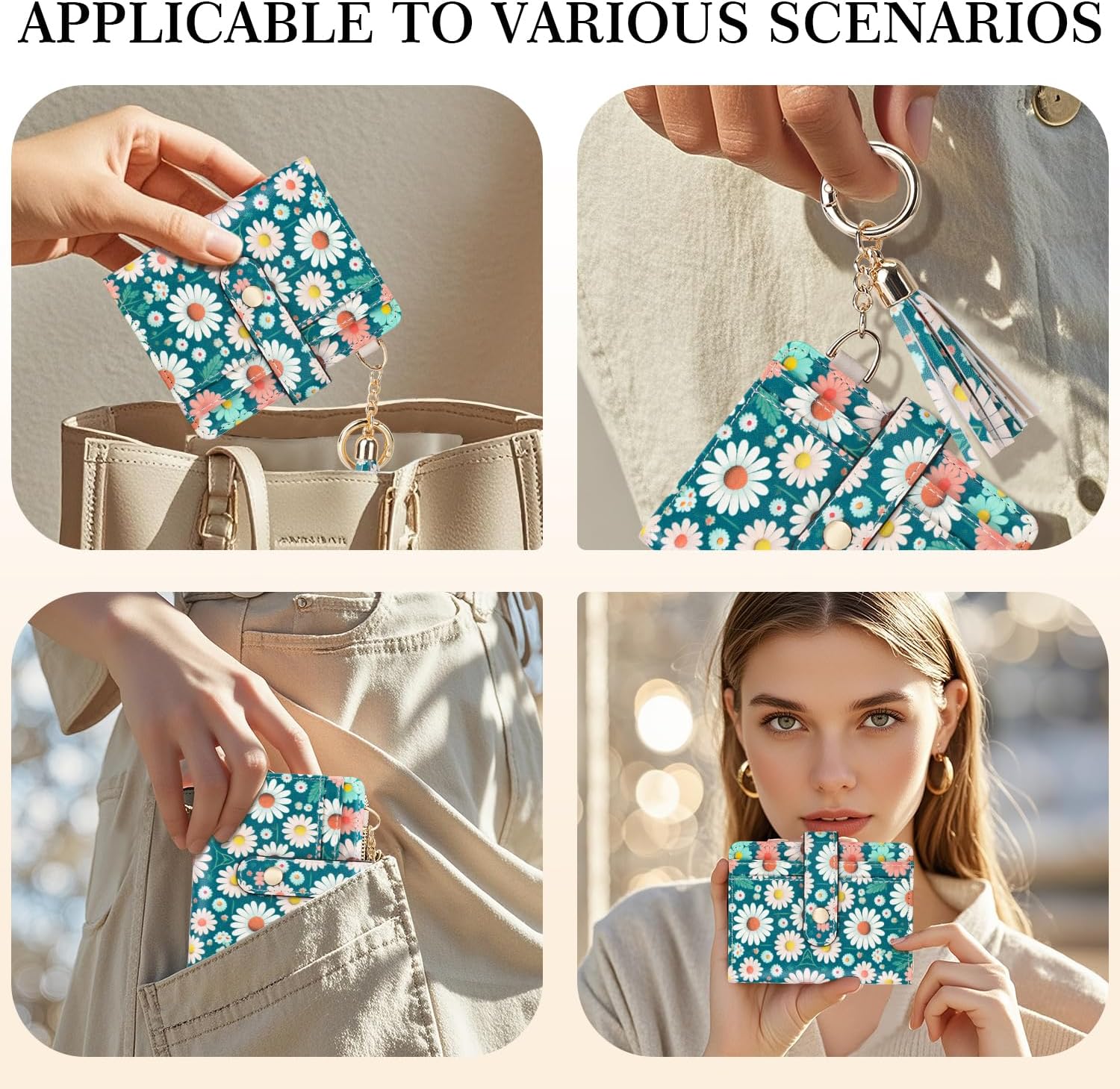 APHISON Women RFID Slim Bifold Wallet, Card Holder with Zipper Coin Purse, Ultra-Thin Compact Wallet with ID Window Minimalist Green - Image 6