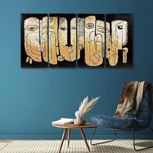 Miniatura 5 de Empire Art Direct Totem Poles - Arte de pared de metal abstracto pintado a mano, escultura de pared de hierro mixto Primo, decoración de pared 3D,