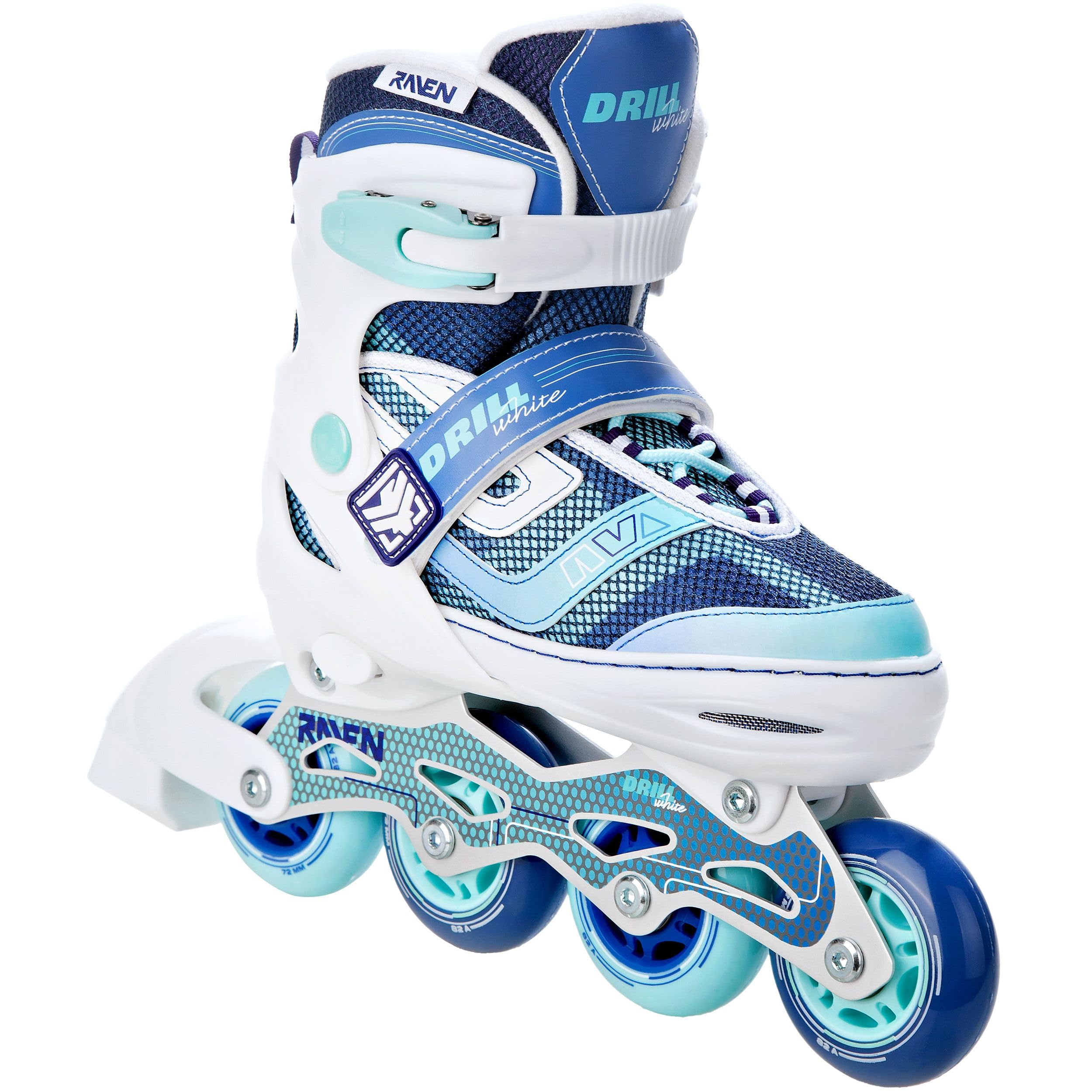 Raven - Roller en Ligne Drill Neo Chrome du 34 au 37 Adulte - Enfant Mixte Taille Ajustable Noir Raven