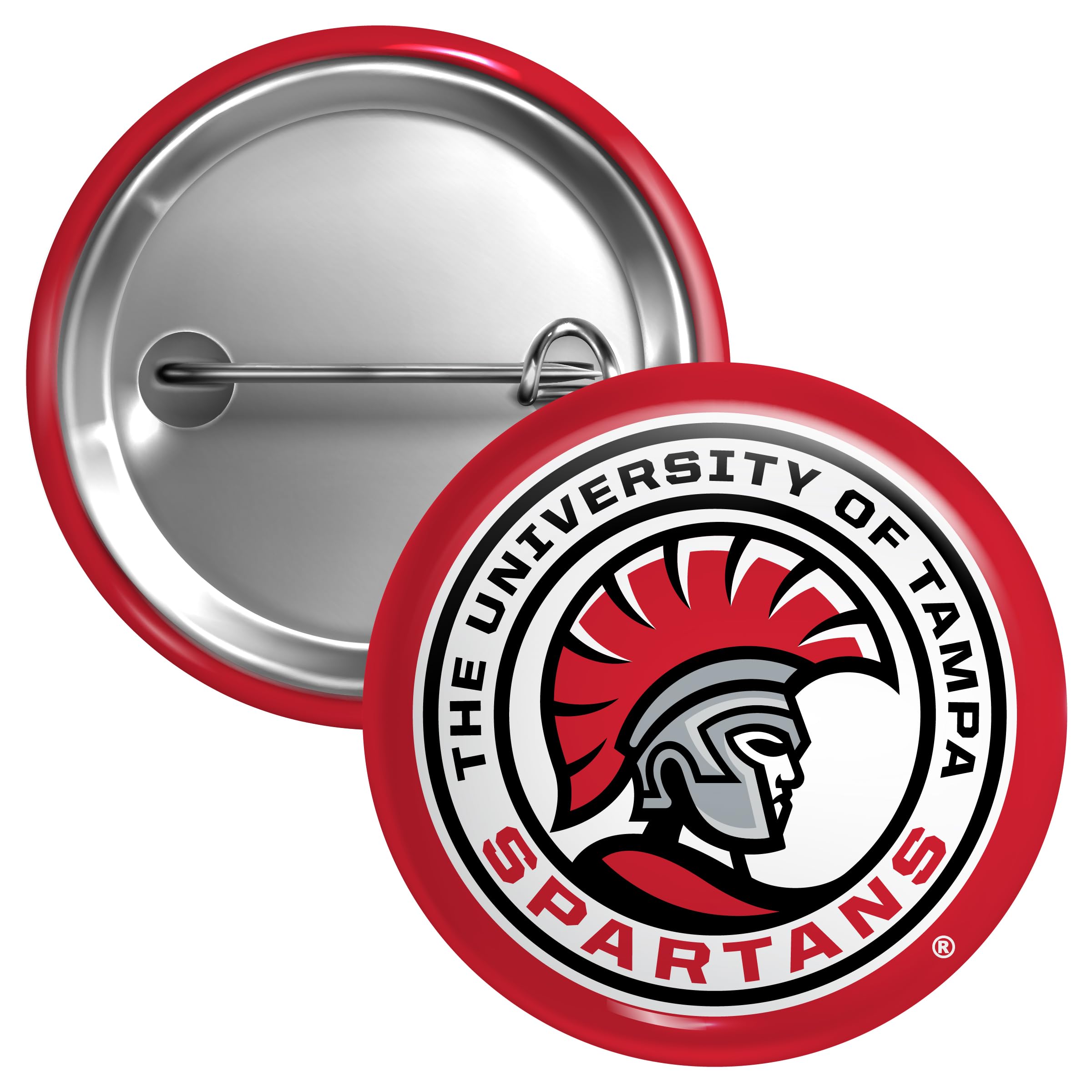 University of Tampa Spartans Large 3-Inch Button Pin Officially Licensed Collegiate Product