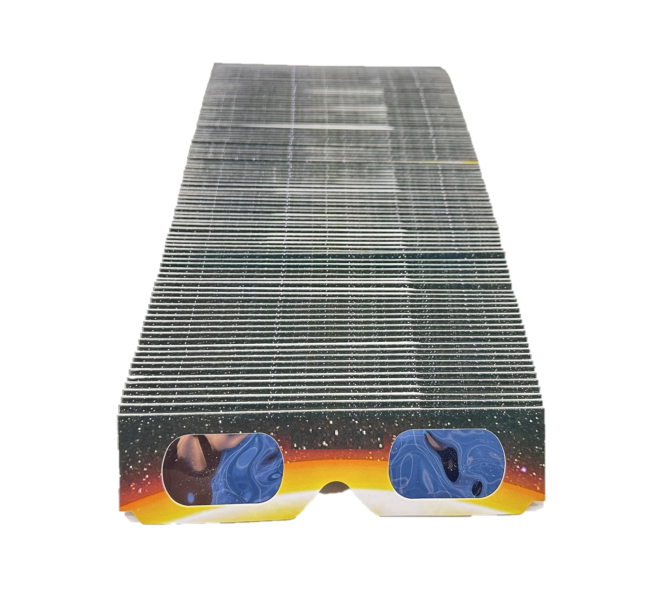 Bookishbunny 100 Pairs Solar Eclipse Viewers Paper Glasses Sun Viewing ISO Certified Various Patterns