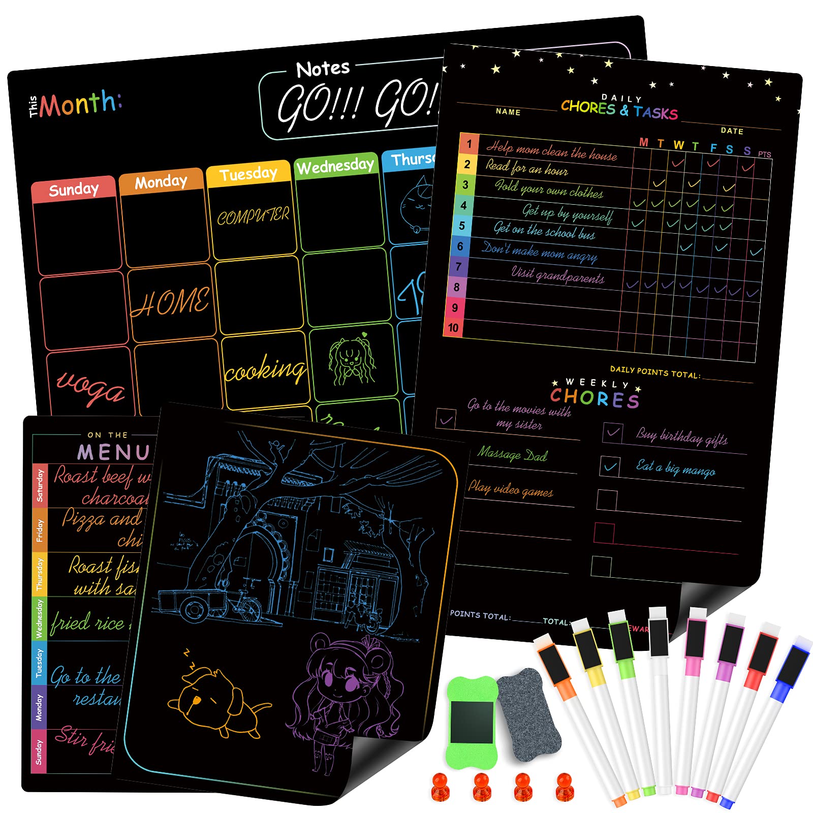 Magnetic Dry Erase Calendar For Fridge Set Of 4 Magnetic Calendar Magnetic Dry Erase Calendar For Fridge Set Of 4 Magnetic Calendar