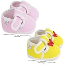 Neska Moda Set of 2 Pair Baby Boys & Baby Girls Hook & Loop Cotton Booties For 12 to 18 Months (Pink,Yellow) -BT1158andBT1166 gallery image